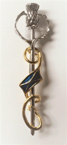 Scottish Thistle and Saltire Kilt Pin